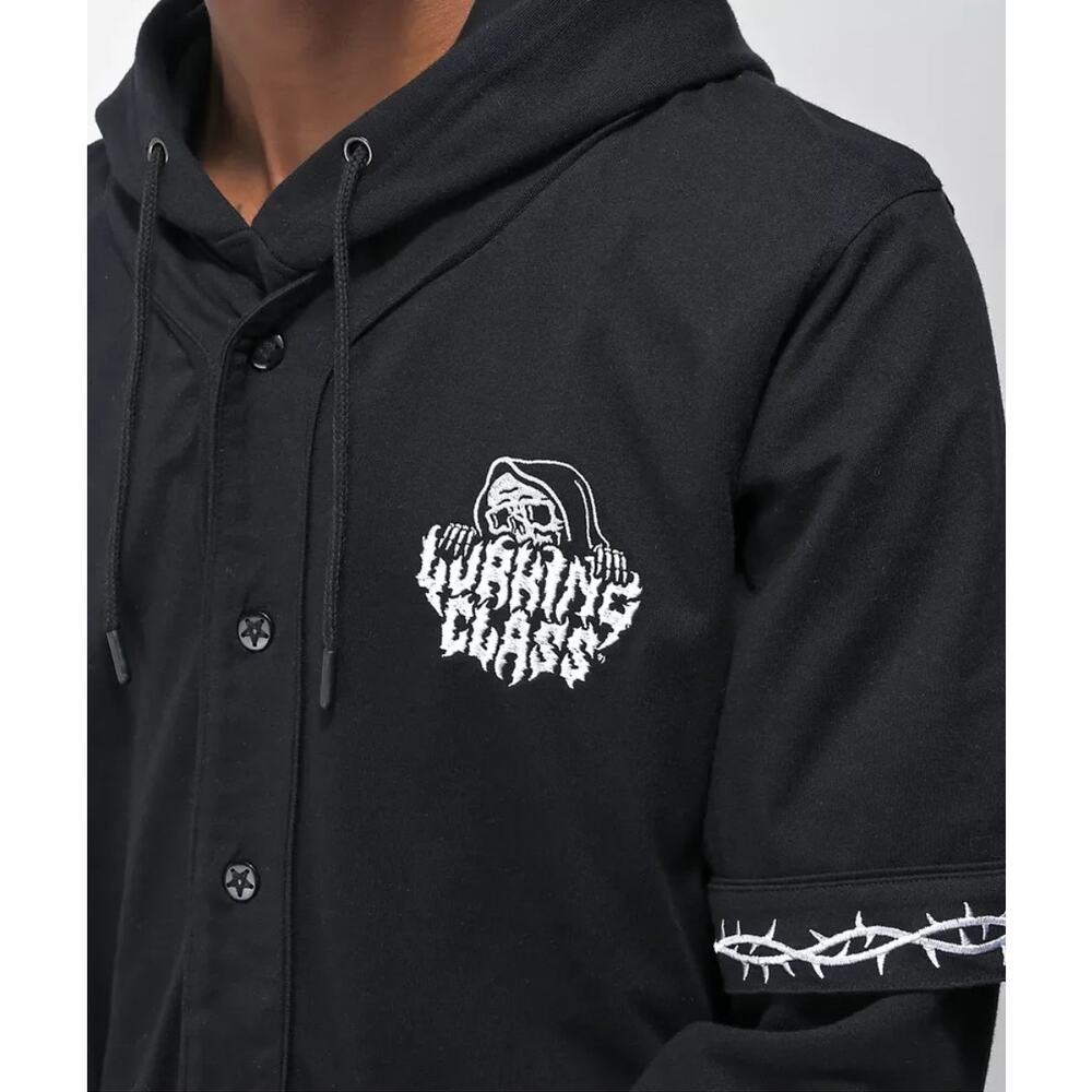 Lurking Class | Men | Sketchy Tank Lurker Black Embroidered Baseball Shirt | M-L - Picture 13 of 13